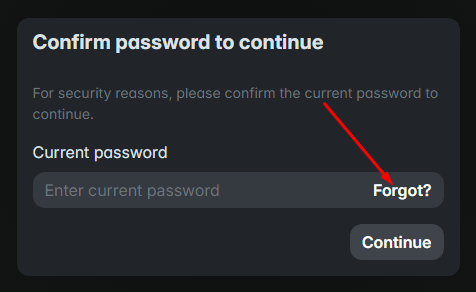Forgot password link on password gate view