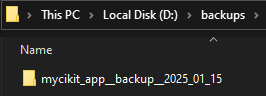 Backup main directory date only name