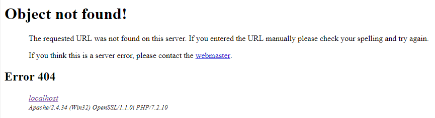 Error 404 on apache