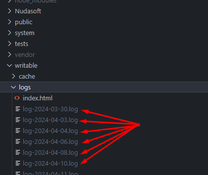 Generated log files